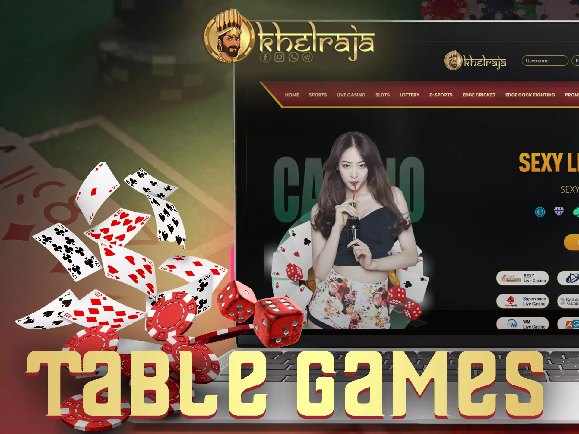 In the Khelraja Casino, you can play different table games.