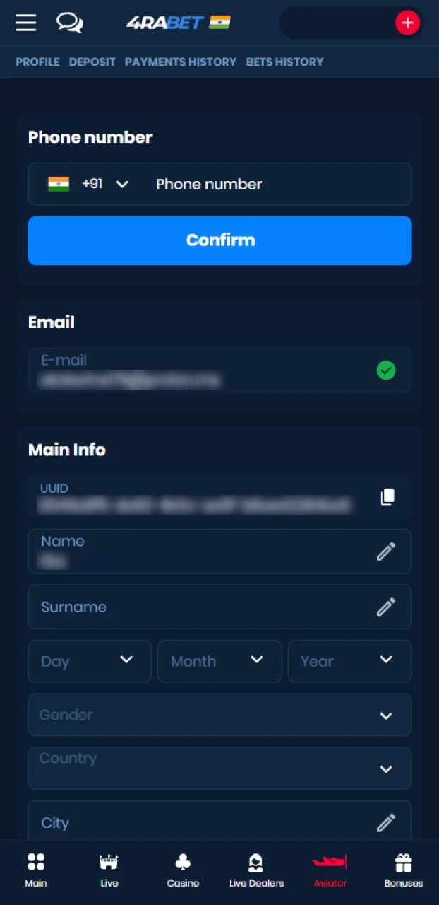 A user clicking the 