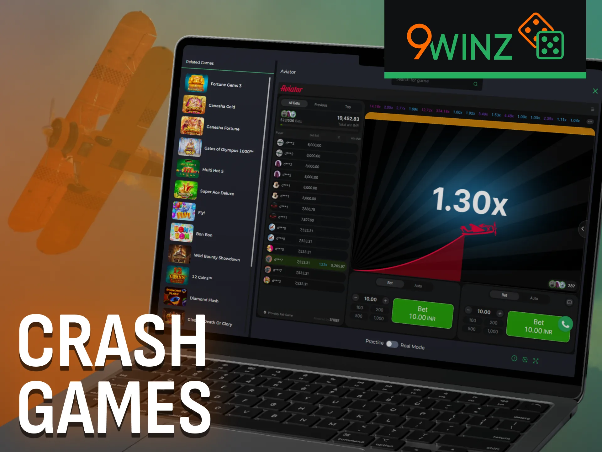 Try 9winz Aviator crash game and multiply your winnings.