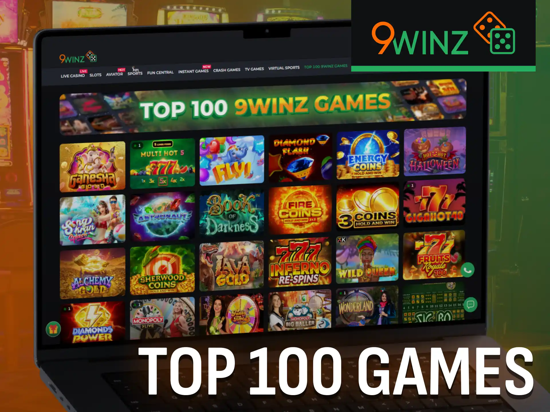 Browse top 100 games collection on 9winz and choose best.