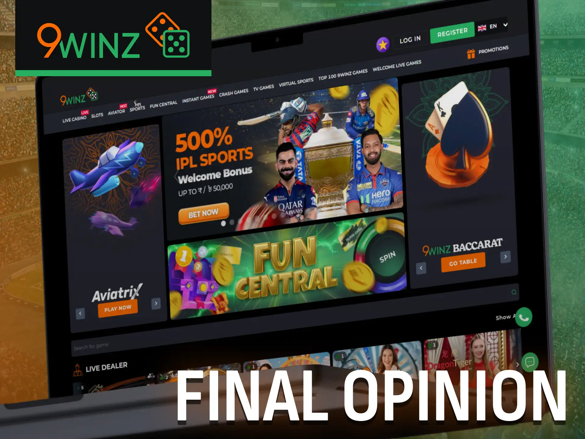 Read final 9winz review and decide to start playing today.