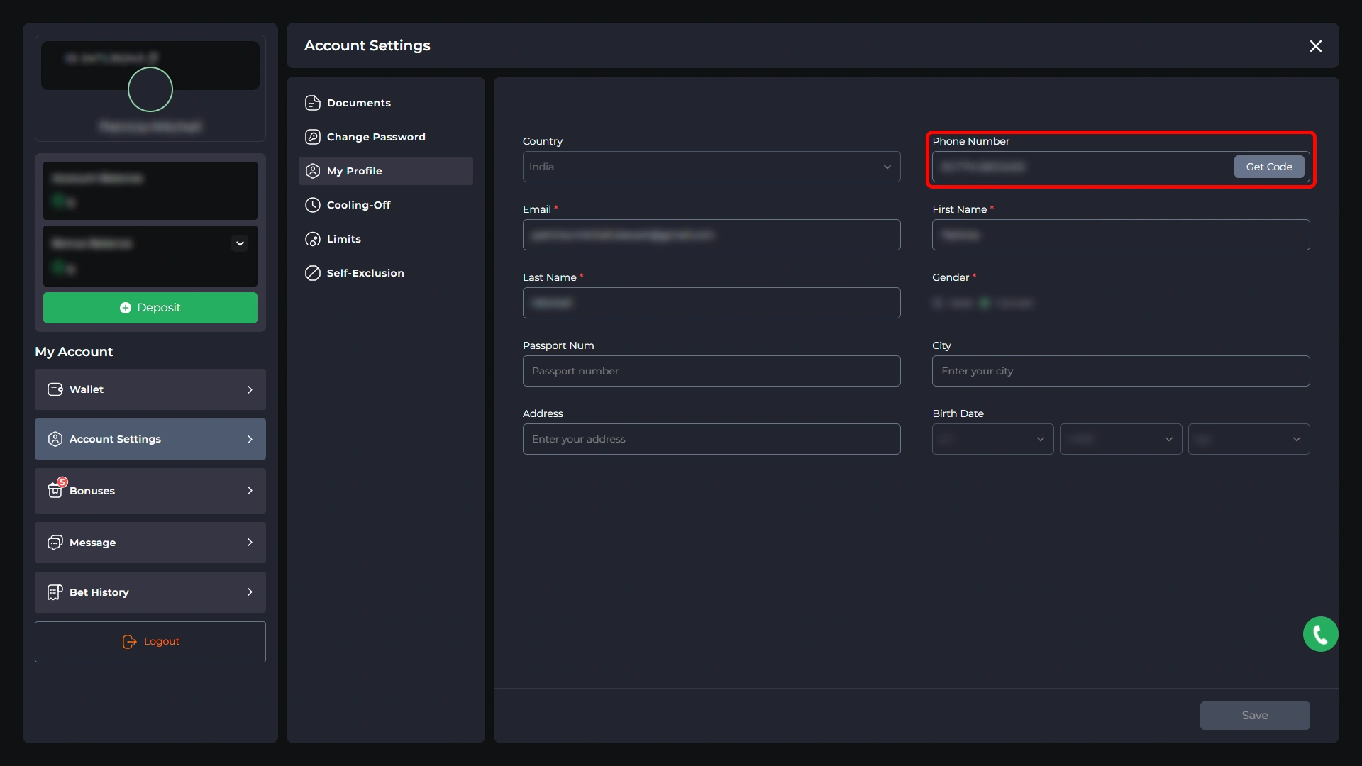 Verify details on 9winz and ensure account security.