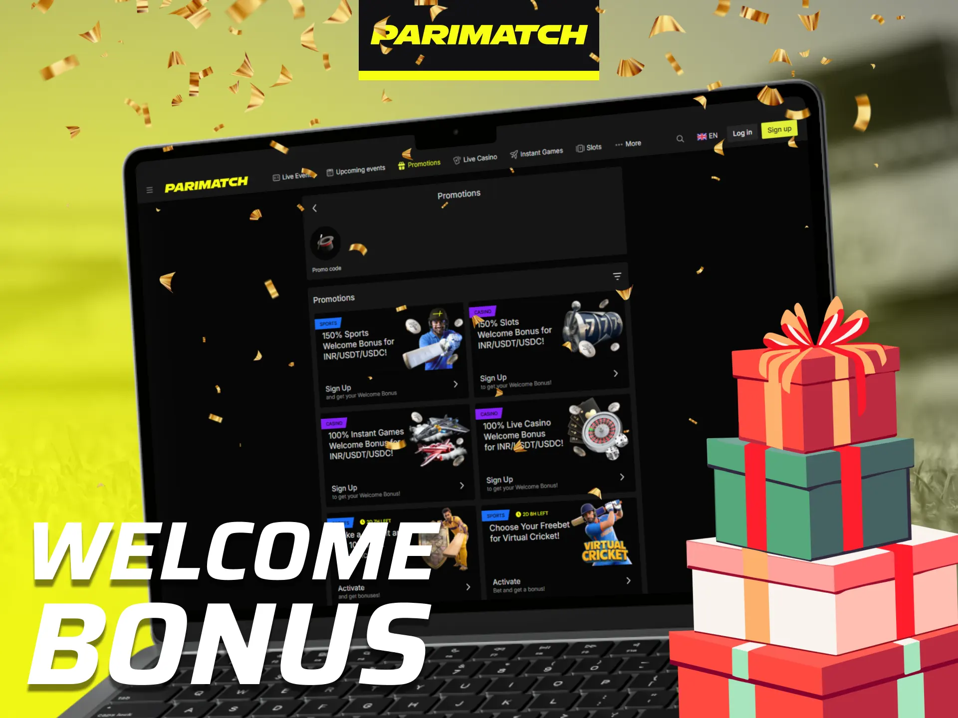 Claim the Parimatch welcome bonus and explore available promotional rewards.
