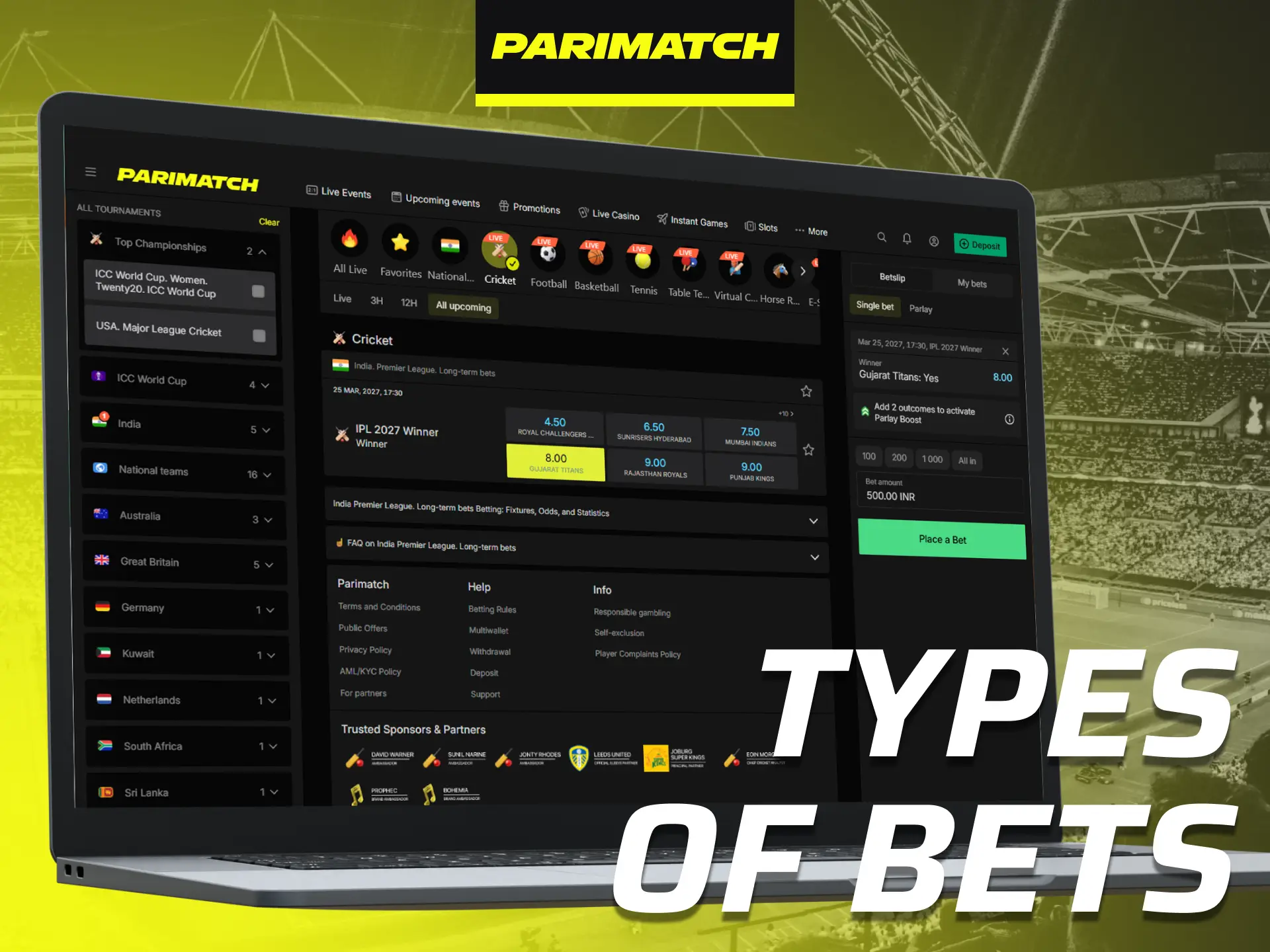 Learn about the different betting formats offered by Parimatch.