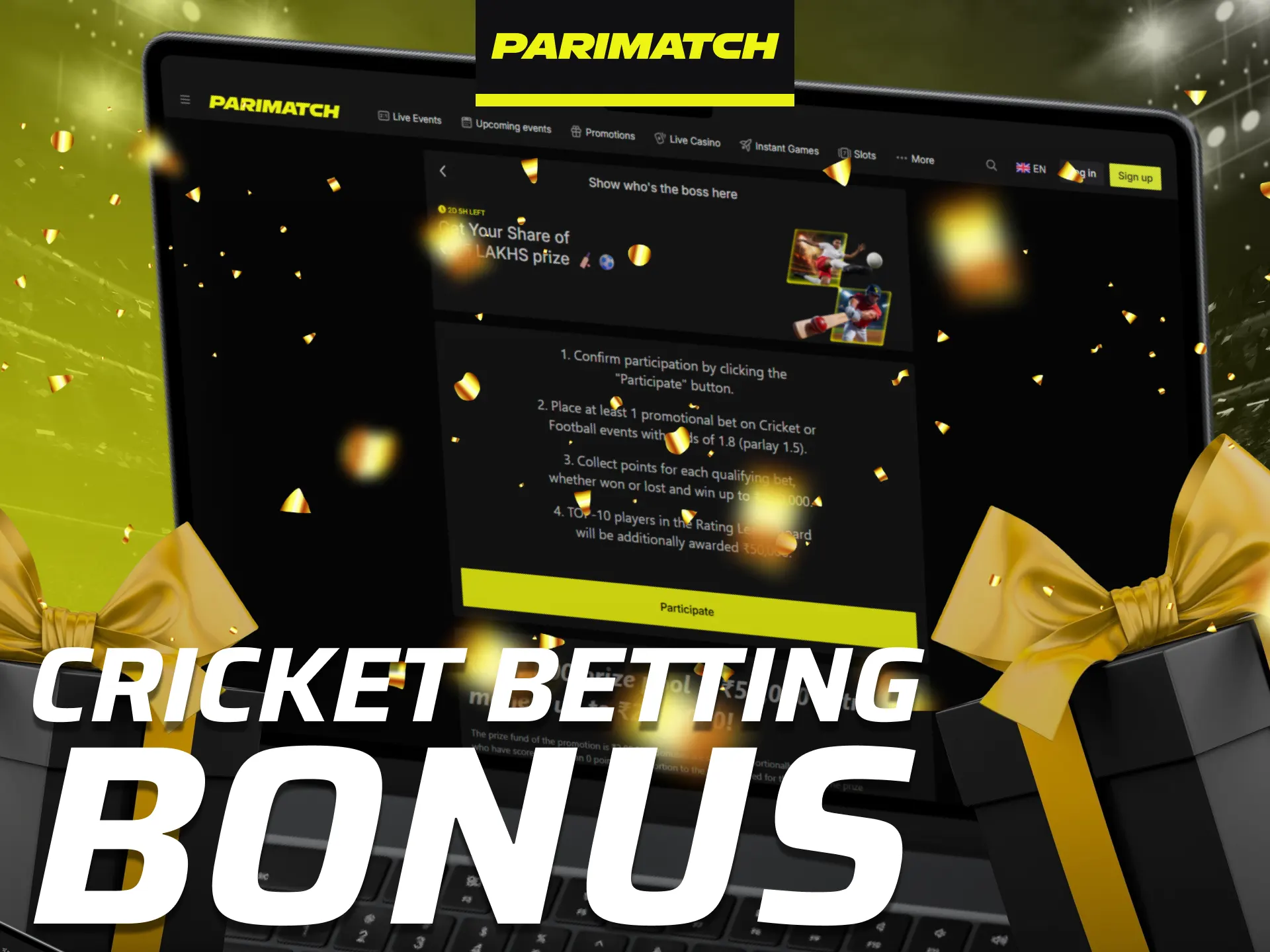 Compete for rewards through the Parimatch cricket betting promotion.