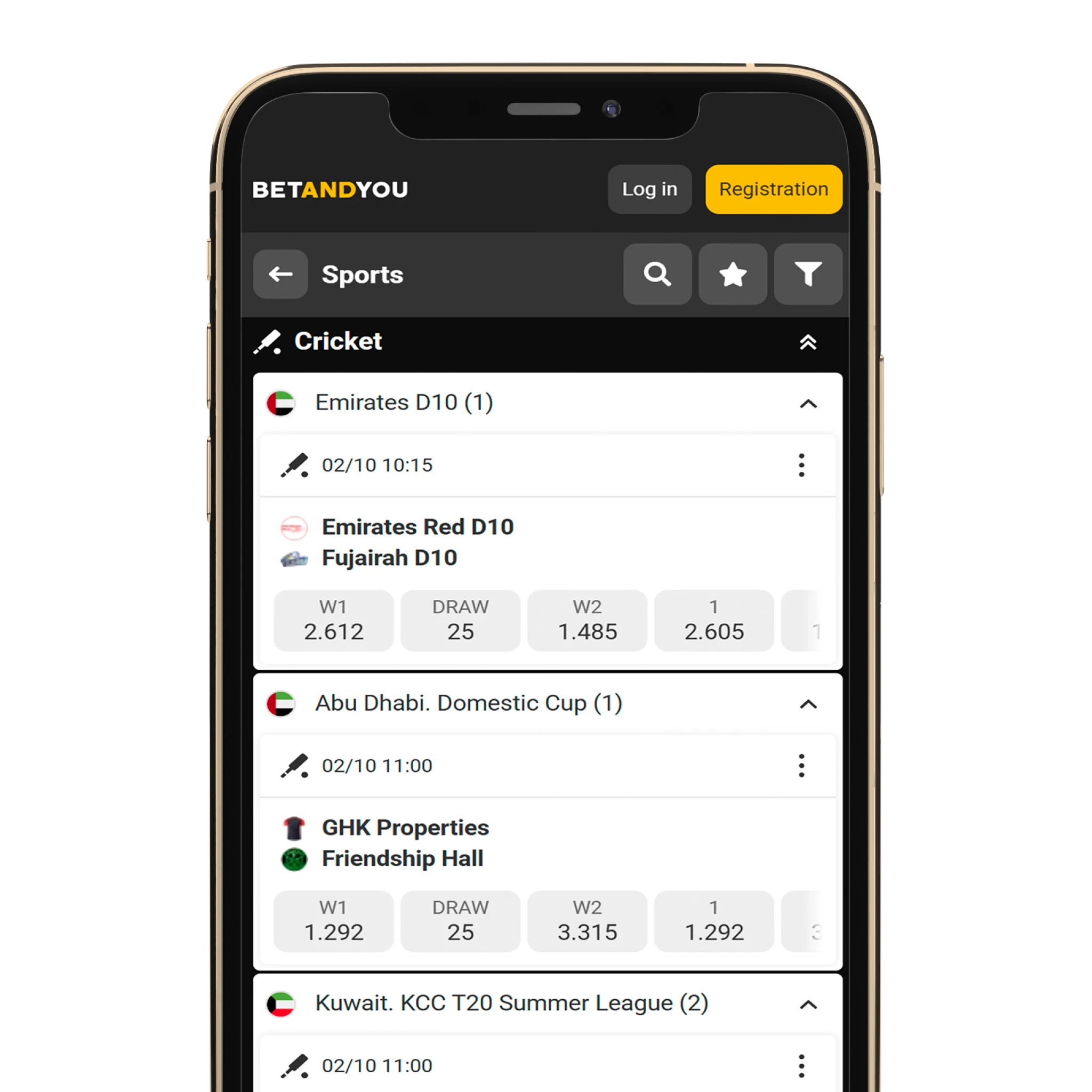 Betandyou app for placing cricket bets on mobile in India.